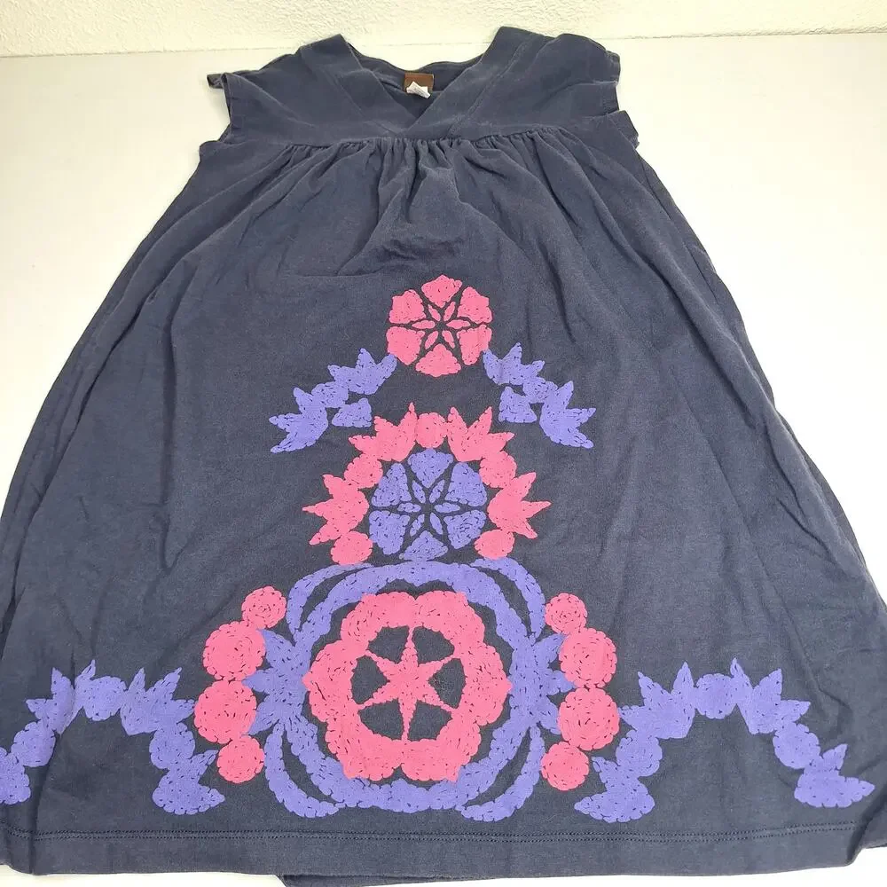 Tea Collection Lot of Girls Dresses 6 100% Cotton Twirl Floral Stripes Casual